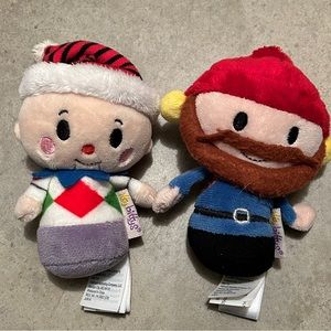 Set of two Hallmark Itty Bitty plush, Yukon Cornelius and Charlie-in-the-box